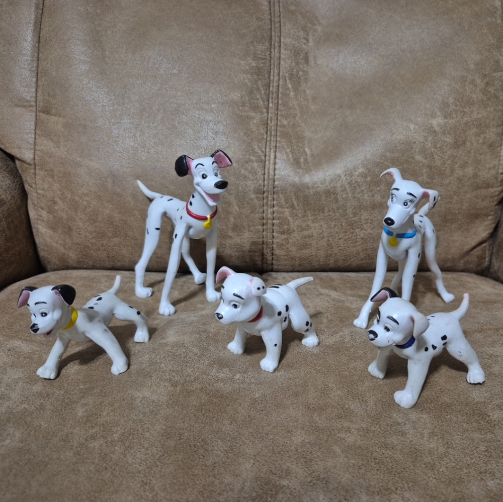 Disney Rubber Bendable Posable Figures 101 Dalmations Set Of 5